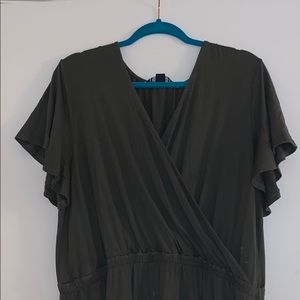 Olive faux wrap dress